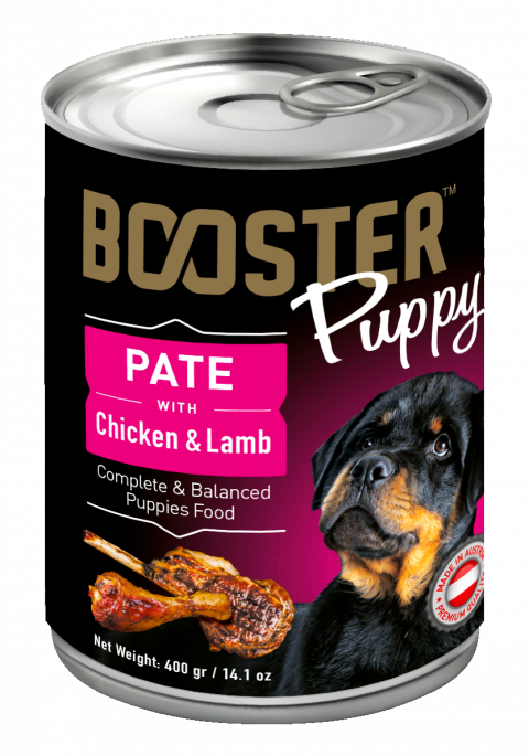 Booster Pate with Chicken and Lamb Puppy Canned Food – Complete and Balanced Puppy Food (24 Cans)